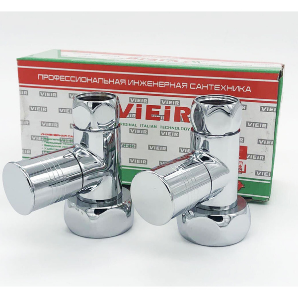 Кран для полотенцесушителя прямой хромированный VIEIR 1/2" х 1" (гайка ...