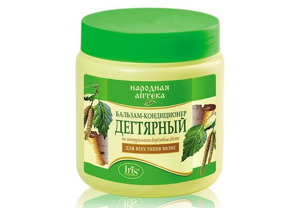Iris Бальзам для волос кондиционер НАРОДНАЯ АПТЕКА Дегтярный для всех ...