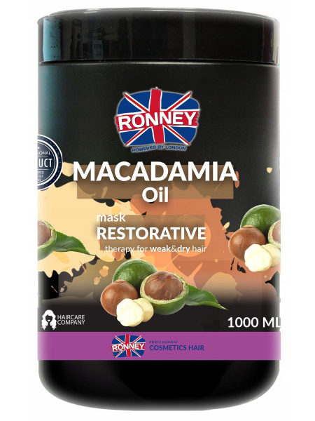 Ronney Маска Macadamia Oil, с маслом макадамии для слабых и сухих волос ...