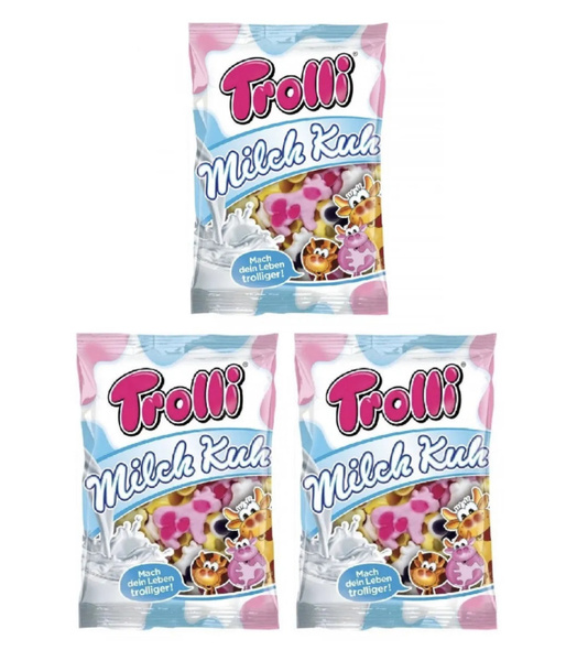 Trolli, Мармелад зефирный Молочные коровки, Milk Cow 200 гр х 3шт ...