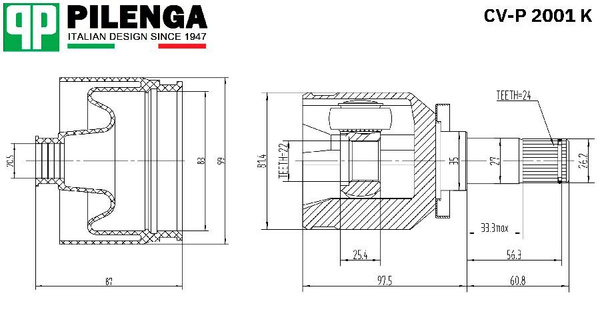 Шрус внутренний 24 22 перед INKO 415016 - INKO арт. 415016 - купить по выгодной 