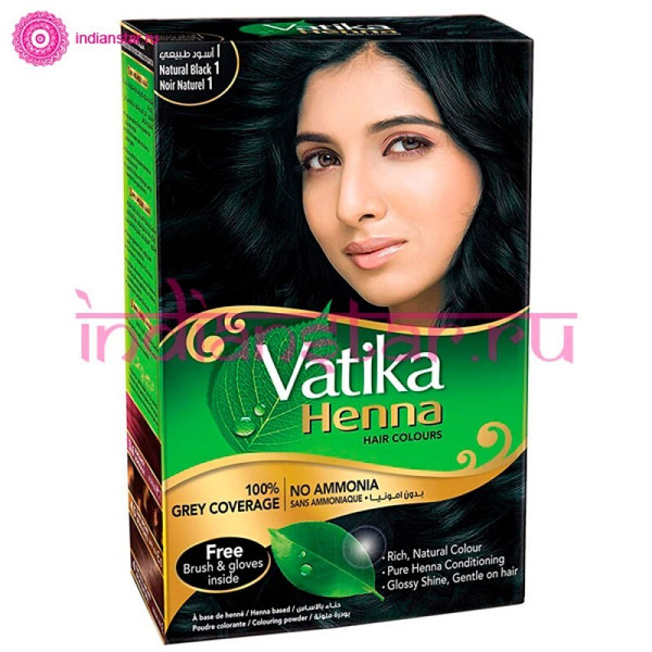 Dabur Хна для волос Натурально-чёрная, 60 грамм - купить с доставкой по ...