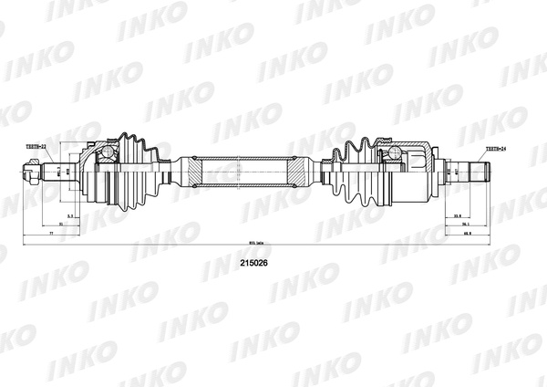 Вал приводной в сборе 2224 передний правый LADA SAMARA (FORMA) - INKO ...