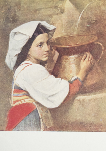 Антикварная открытка "М. Н. Васильев-Девочка-Итальянка". СССР, 1930 ...