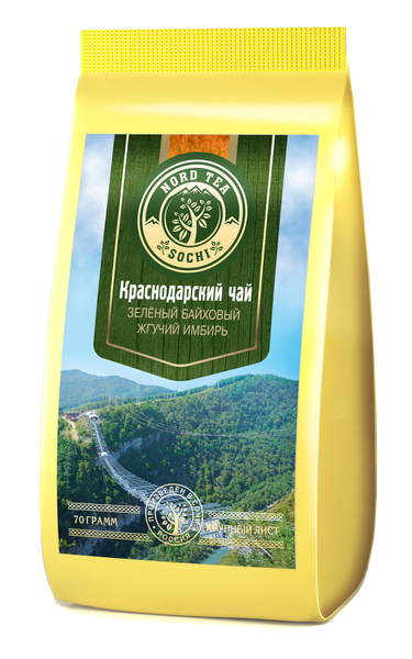 Краснодарский чай 70гр зеленый Жгучий Имбирь Nord Tea Sochi Gold ...