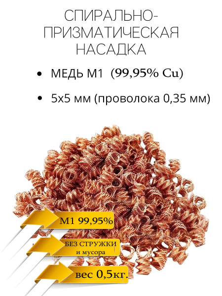 СПН насадка 5мм, 0,5кг, медная, SPN1, спирально-призматическая насадка ...