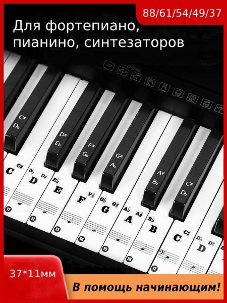 Наклейки для пианино / Ноты липкие для фортепиано / Пианино детское ...