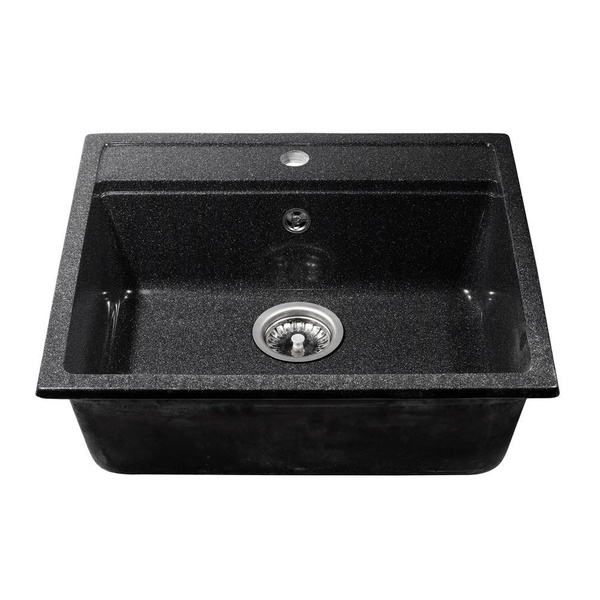 Кухонная мойка прямоугольная 560х500мм Grantop Geos GT1356BL, черный ...
