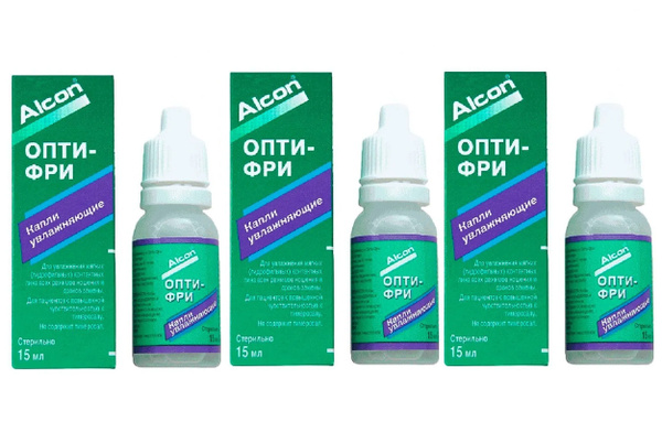 Увлажняющие капли для глаз Alcon Opti Free (Алкон Опти Фри), 45 мл (3 ...
