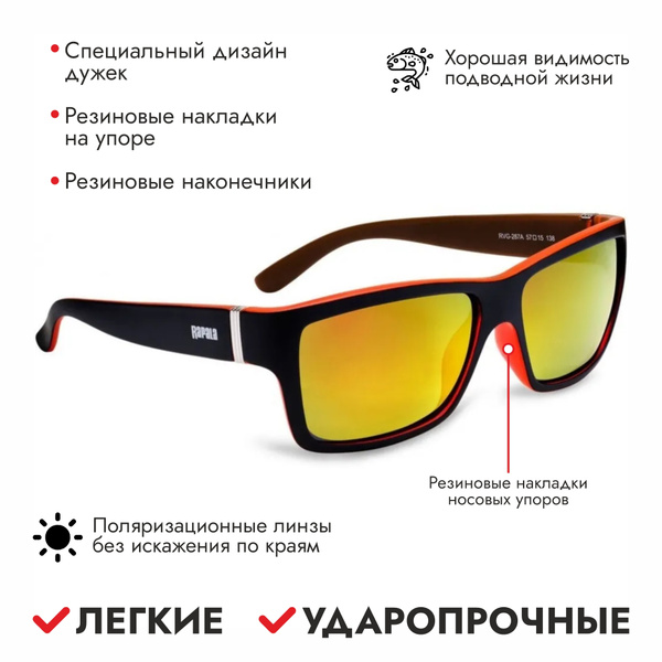 Очки поляризационные Rapala Urban UVG-287A, черный/желтый купить по ...