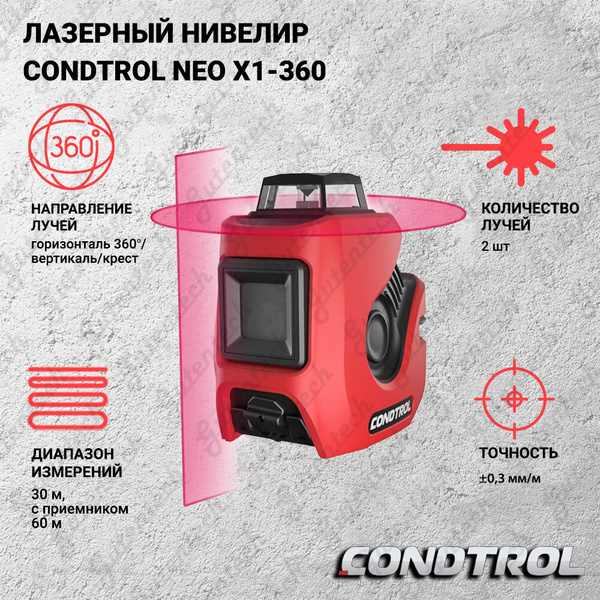 Лазерный нивелир Condtrol NEO X1-360 (1-2-127) - купить с доставкой по ...