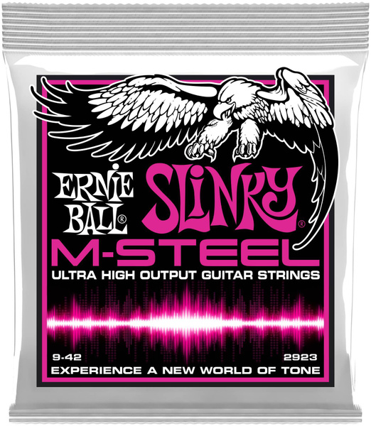 ERNIE BALL 2923 M-Steel Slinky Super 9-42 Струны для электрогитары ...