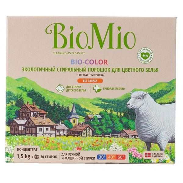 Стиральный порошок BioMio Bio-color, для цветного белья, без запаха ...
