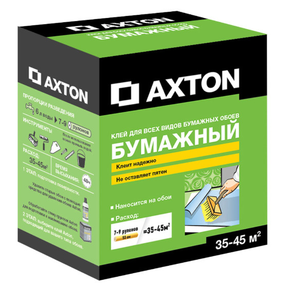 Клей для обоев Axton для бумажных обоев, 150 г. - купить по доступной ...