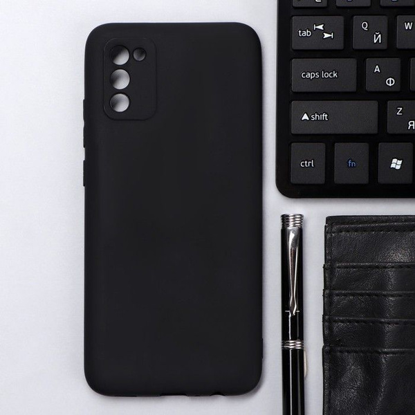 Чехол Innovation, для Samsung Galaxy A02S, силиконовый, матовый, черный ...