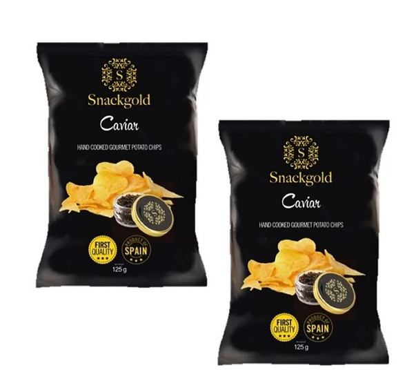 Чипсы Snackgold из натурального картофеля со вкусом черной икры ( 2 уп ...