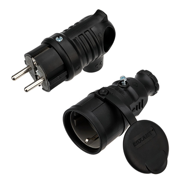 Набор розетка и электрическая вилка евровилка каучуковая розетка с ...