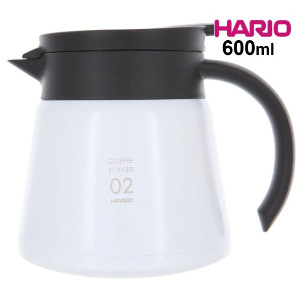Сервер-термос (кофейник) HARIO V60 VHS-60W 600 мл, стальной белый ...
