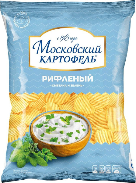 Чипсы Московский картофель Сметана зелень 150г - купить с доставкой по ...
