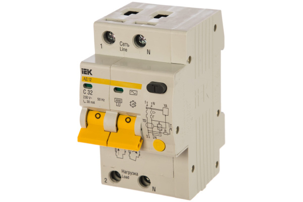 Выключатель автом. дифф. тока IEK АД12 MAD10-2-032-C-030 32A тип C 4 ...