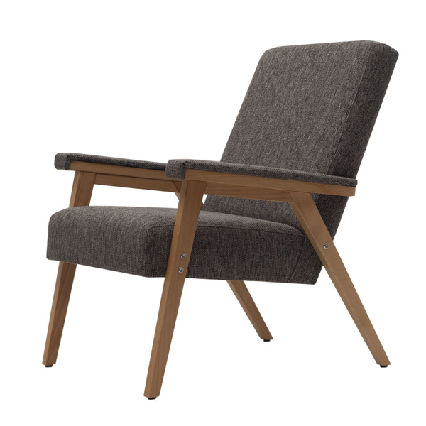 Кресло Кресло с деревянными подлокотниками_Серый, 1 шт., 64х80х86 см ...