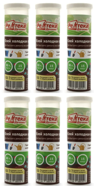 Ремтека Титан Клей холодная сварка Дачник, универсальный, 62 гр, 6 шт ...