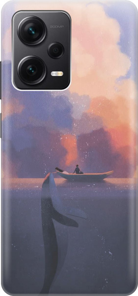 Силиконовый чехол Кит и облака на Xiaomi Redmi Note 12 Pro / Note 12 ...
