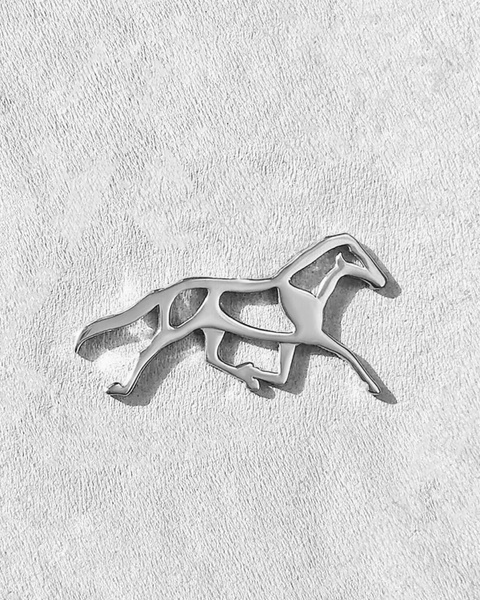 DIAMOND ANIMAL брошь значок с лошадью Орловский рысак, серебро 925 с ...