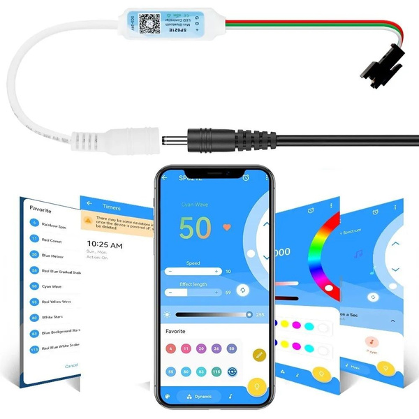 Bluetooth Смарт-контроллер SP621E для WS2812B SK6812 WS2811 aдресной ...