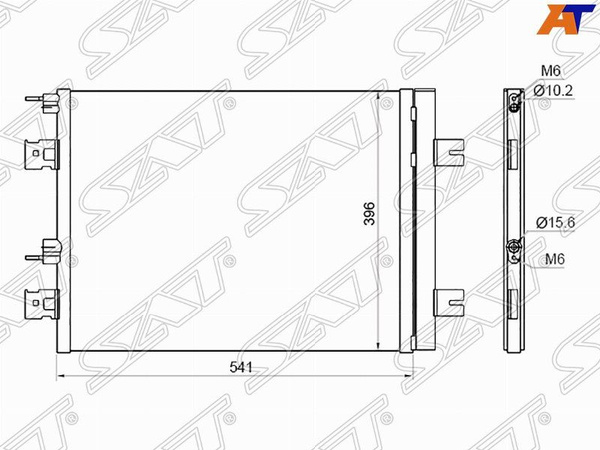 Радиатор кондиционера для Рено Логан 1 2004-2009, Renault Logan 1 ...