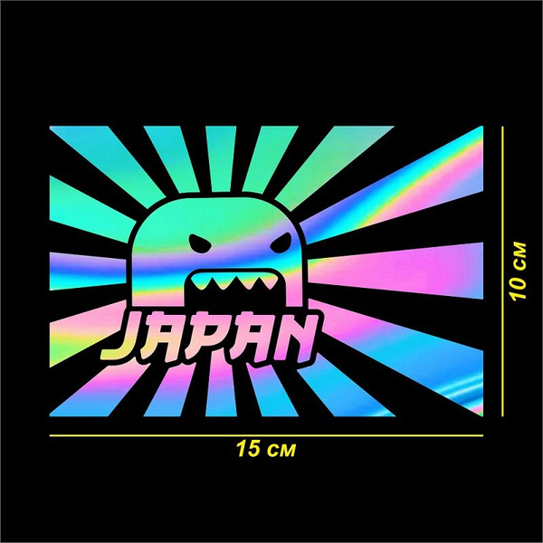 Наклейка на авто виниловая японский JDM флаг Domo Kun Japan ...