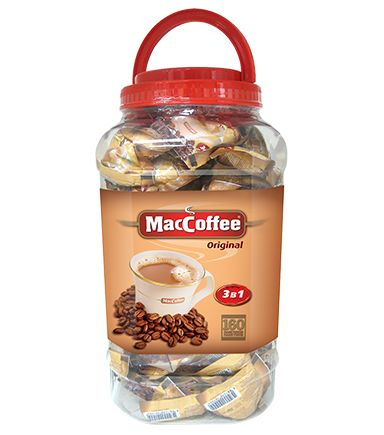MacCoffee 160 штук по 20 гр 3 в 1 Маккофе в пластиковой банке купить на ...