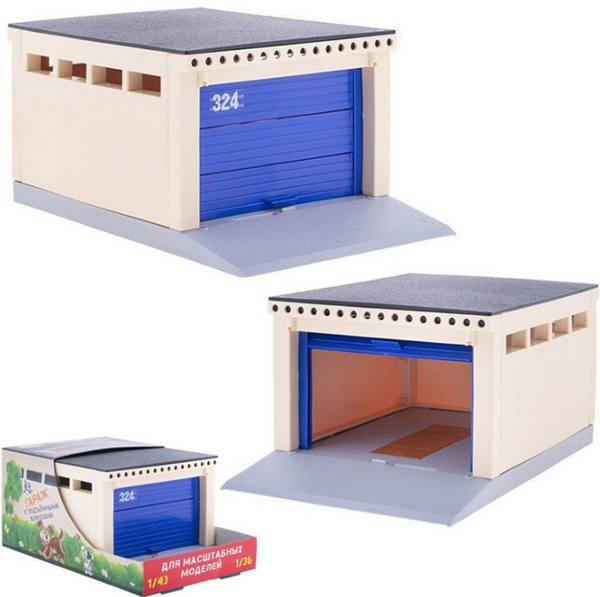 Игрушечный гараж с подъемными воротами для масштабных моделей для детей ...