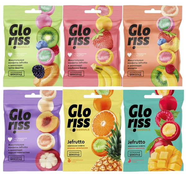 Микс жевательных конфет Gloriss Jefrutto 35г х 6шт - купить с доставкой ...