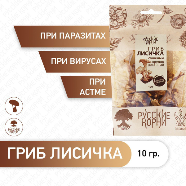 Русские корни Грибы сушеные Лисички 10г. 1шт. - купить с доставкой по ...