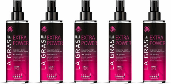 Жидкость для укладки волос La Grase Extra Power, комплект: 5 упаковок ...