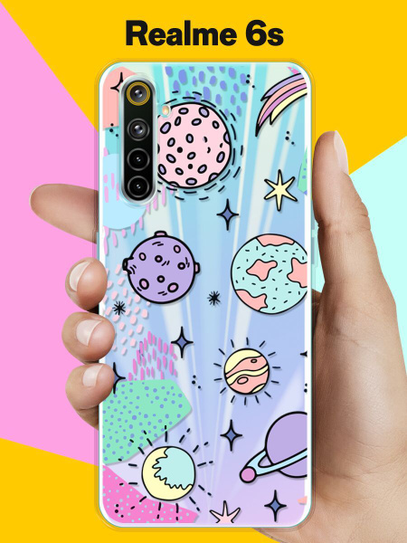 Силиконовый чехол Планеты и звезды на realme 6s / Реалми 6с - купить с ...