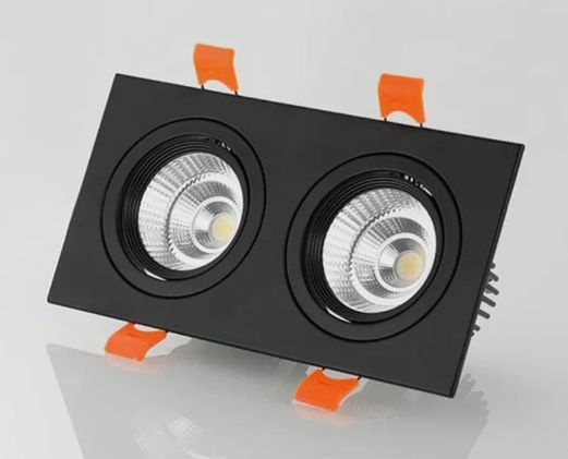 Двойной квадратный светодиодный светильник 100*200 2*10W, 4000К, черный ...