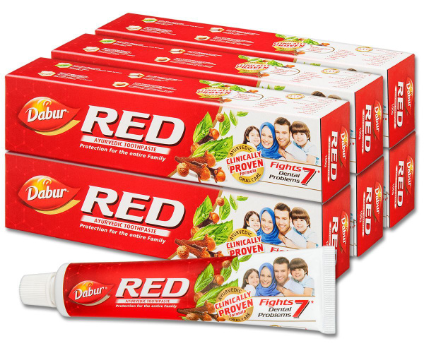 Зубная паста DABUR RED красная, 100 г, 6 шт. - купить с доставкой по ...