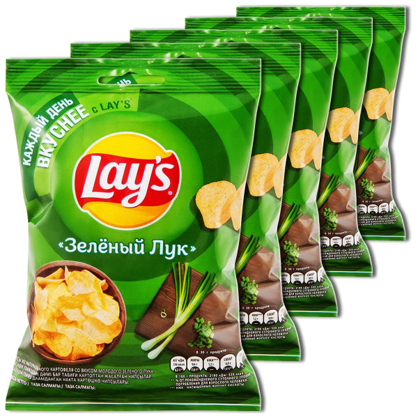 Чипсы Lays "Зеленый лук" 37 г (маленькая пачка), 5 шт. - купить с ...