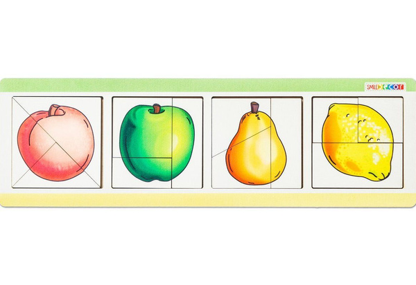Разрезные картинки "Фрукты", пазл для малышей, головоломка для развития ...