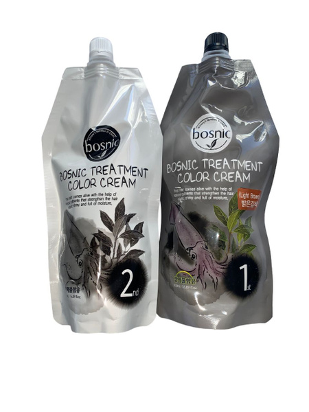 BOSNIC Treatment Color Cream Light Brown Безаммиачная краска для волос ...