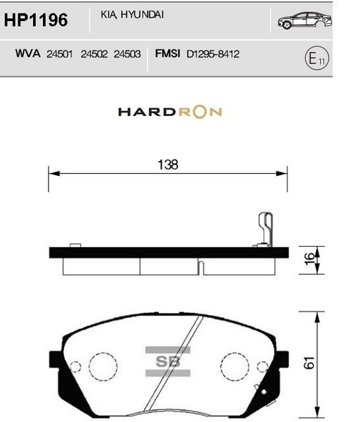 Колодки тормозные Sangsin Brake HP1196 - купить по низким ценам в ...