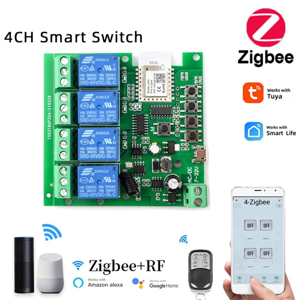 4 канальный модуль релейного реле zigbee tuya smart wifi - купить с ...