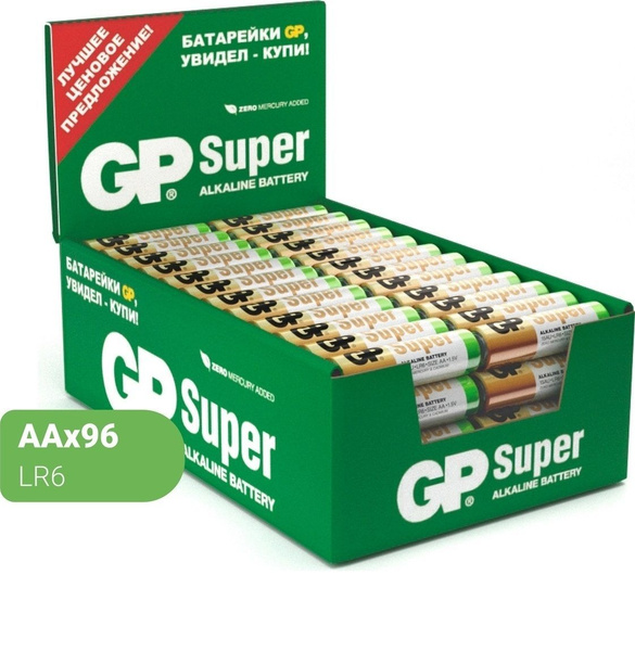 Батарейка алкалиновая GP Batteries "Super Alkaline", тип АА, 96 шт ...
