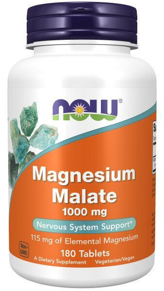 Магний, NOW Magnesium Malate, Магний Малат 1000 мг, 180 табл. - купить ...