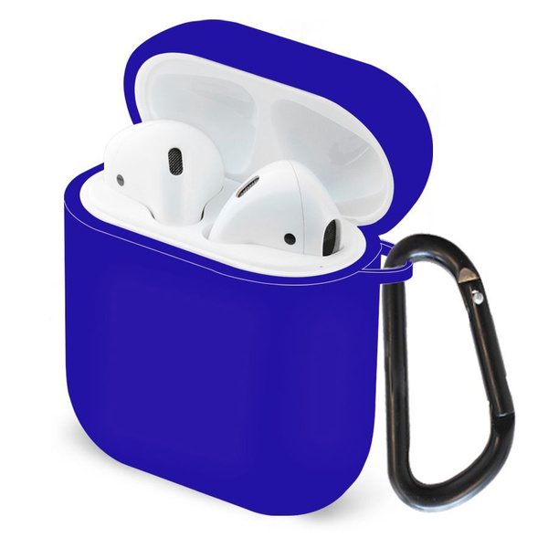 Силиконовый чехол (футляр) для наушников Apple AirPods 1, 2 с карабином ...