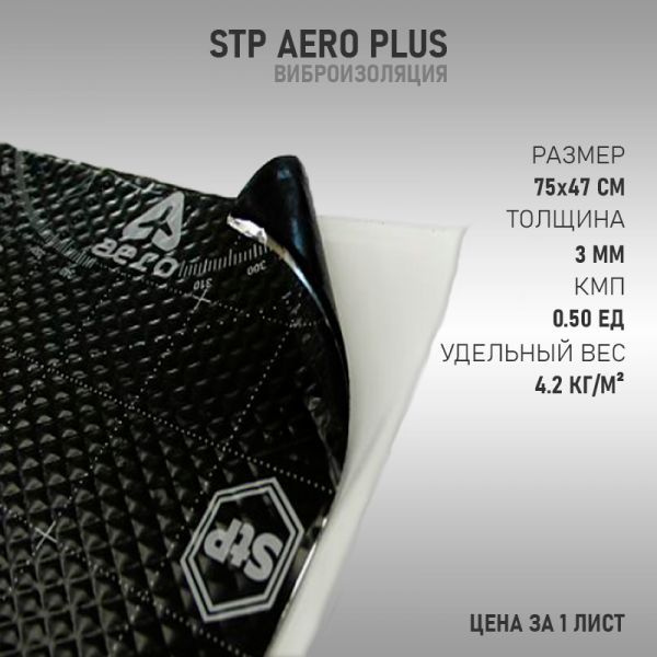 звукоизоляция виброизоляция Шумоизоляция Aero Plus NEW (75х47см 3мм ...