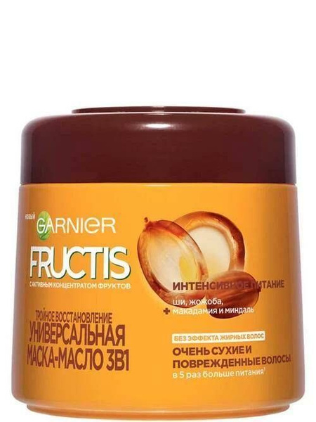 GARNIER Маска масло для волос Fructis Тройное восстановление 300 мл ...