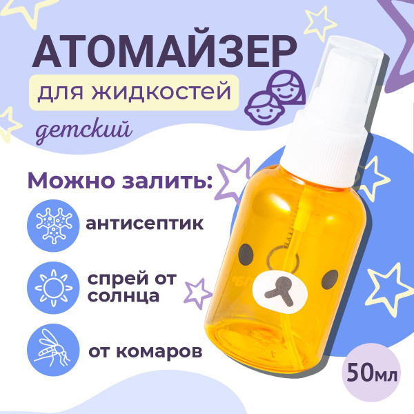 Атомайзер с распылителем, 50 мл., "Мишка", флакон для духов, дозатор ...